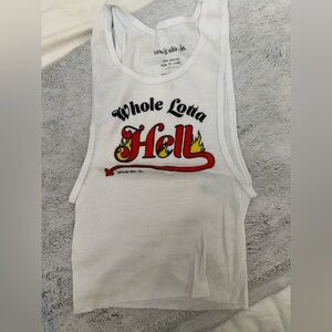 White Graphic Tank Top